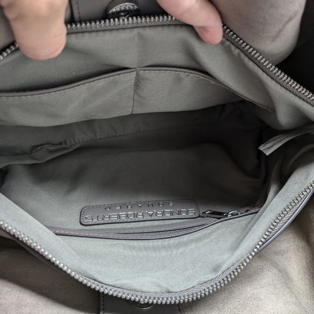 Sandra Darren Charcoal Leather Tote - Picture 5 of 6